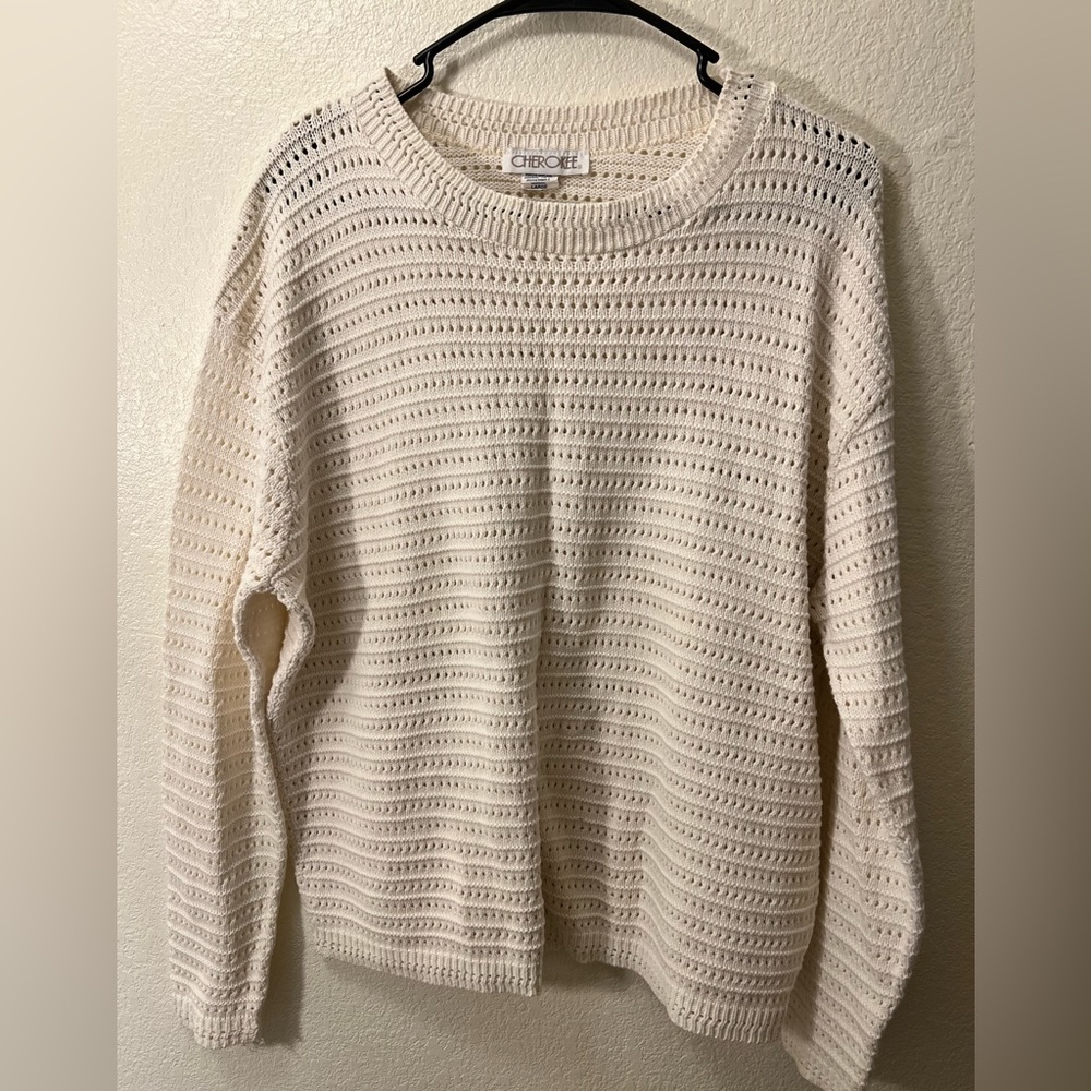 Cherokee Womens Sweater Size Large,100% Cotton
